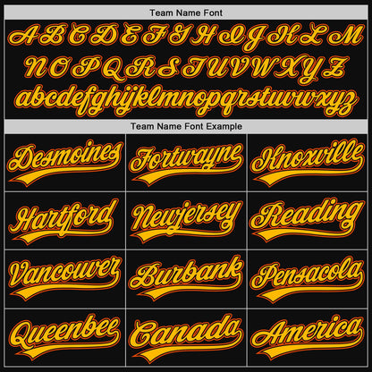 Custom Black Gold-Orange Authentic Throwback Baseball Jersey - Sky-Custom