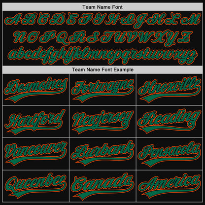 Custom Black Kelly Green-Orange Authentic Throwback Baseball Jersey - Sky-Custom