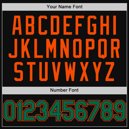 Custom Black Kelly Green-Orange Authentic Throwback Baseball Jersey - Sky-Custom