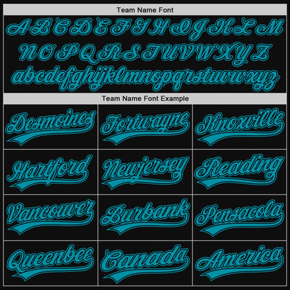 Custom Black Teal Authentic Throwback Baseball Jersey - Sky-Custom