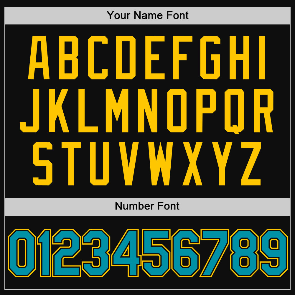 Custom Black Teal-Yellow Authentic Throwback Baseball Jersey - Sky-Custom