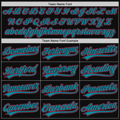 Custom Black Neon Pink-Teal Authentic Throwback Baseball Jersey - Sky-Custom