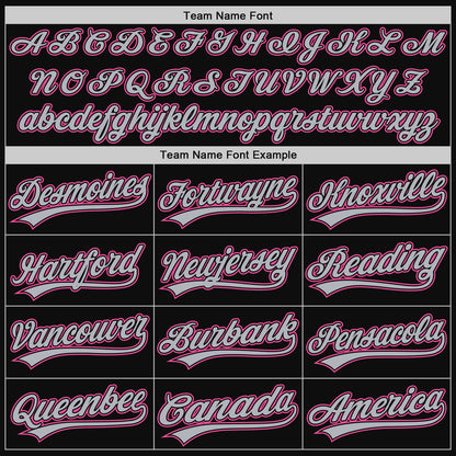 Custom Black Gray-Pink Authentic Throwback Baseball Jersey - Sky-Custom
