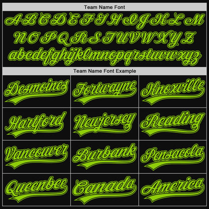 Custom Black Neon Green Authentic Throwback Baseball Jersey - Sky-Custom