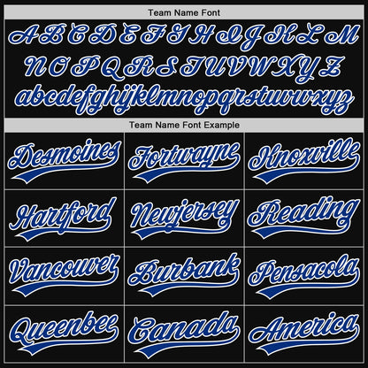 Custom Black Royal-White Authentic Throwback Baseball Jersey - Sky-Custom