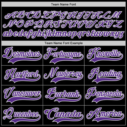 Custom Black Purple-White Hockey Jersey - Sky-Custom