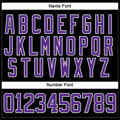 Custom Black Purple-White Hockey Jersey - Sky-Custom