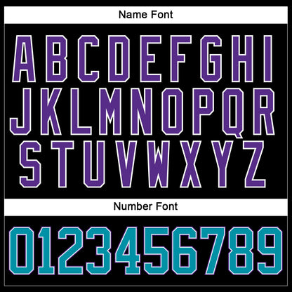 Custom Black Teal-Purple Hockey Jersey - Sky-Custom