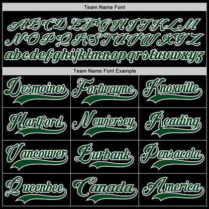 Custom Black Green-White Hockey Jersey - Sky-Custom