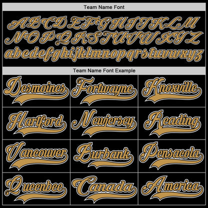 Custom Black Old Gold-White Hockey Jersey - Sky-Custom