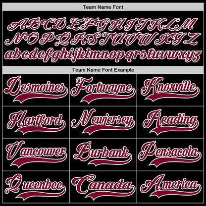 Custom Black Maroon-White Hockey Jersey - Sky-Custom