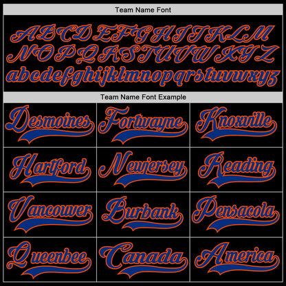 Custom Black Royal-Orange Hockey Jersey - Sky-Custom