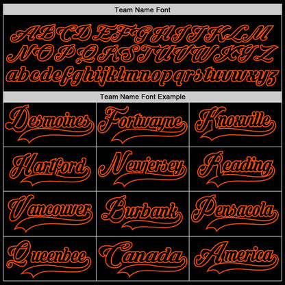 Custom Black Orange Hockey Jersey - Sky-Custom