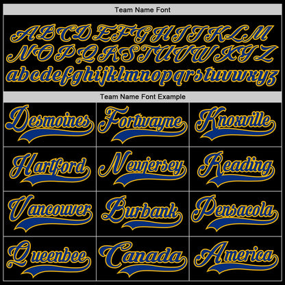 Custom Black Royal-Gold Hockey Jersey - Sky-Custom
