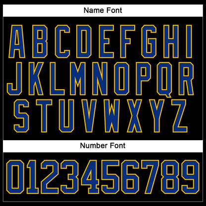 Custom Black Royal-Gold Hockey Jersey - Sky-Custom