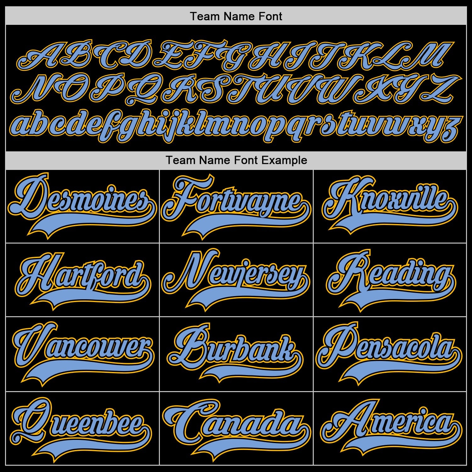 Custom Black Light Blue-Gold Hockey Jersey - Sky-Custom