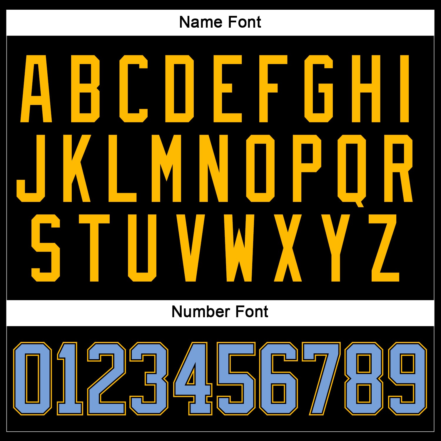 Custom Black Light Blue-Gold Hockey Jersey - Sky-Custom