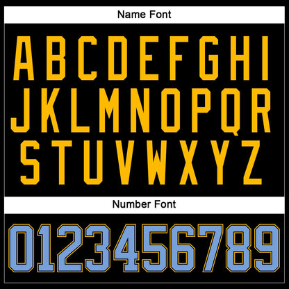 Custom Black Light Blue-Gold Hockey Jersey - Sky-Custom