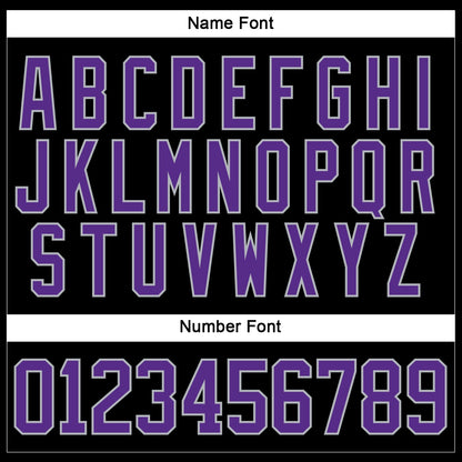 Custom Black Purple-Gray Hockey Jersey - Sky-Custom