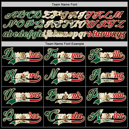 Custom Black Vintage Mexican Flag-Cream Hockey Jersey - Sky-Custom