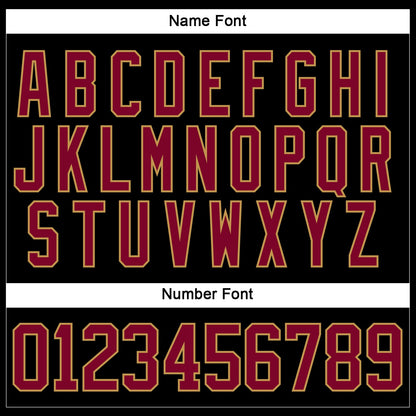 Custom Black Maroon-Old Gold Hockey Jersey - Sky-Custom