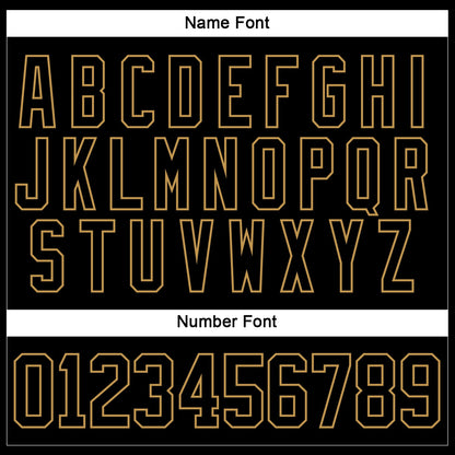 Custom Black Old Gold Hockey Jersey - Sky-Custom