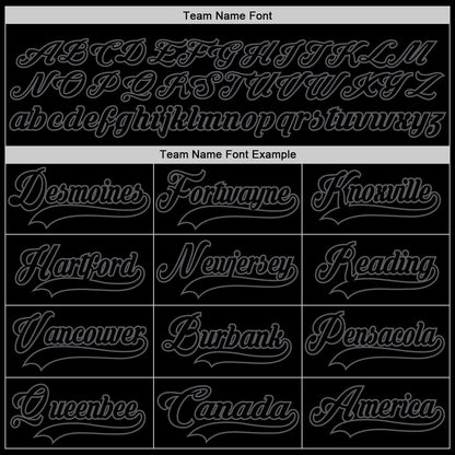 Custom Black Steel Gray Hockey Jersey - Sky-Custom