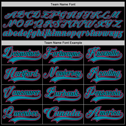 Custom Black Pink-Teal Hockey Jersey - Sky-Custom
