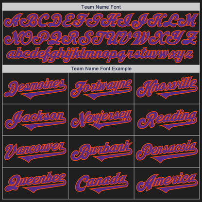 Custom Black Purple-Orange Authentic Baseball Jersey - Sky-Custom