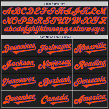 Custom Black Orange-Purple Authentic Baseball Jersey - Sky-Custom