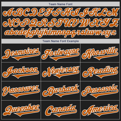 Custom Black Teal-Texas Orange Authentic Baseball Jersey - Sky-Custom