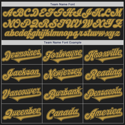 Custom Black Old Gold Authentic Baseball Jersey - Sky-Custom