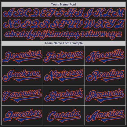 Custom Black Royal-Orange Authentic Baseball Jersey - Sky-Custom