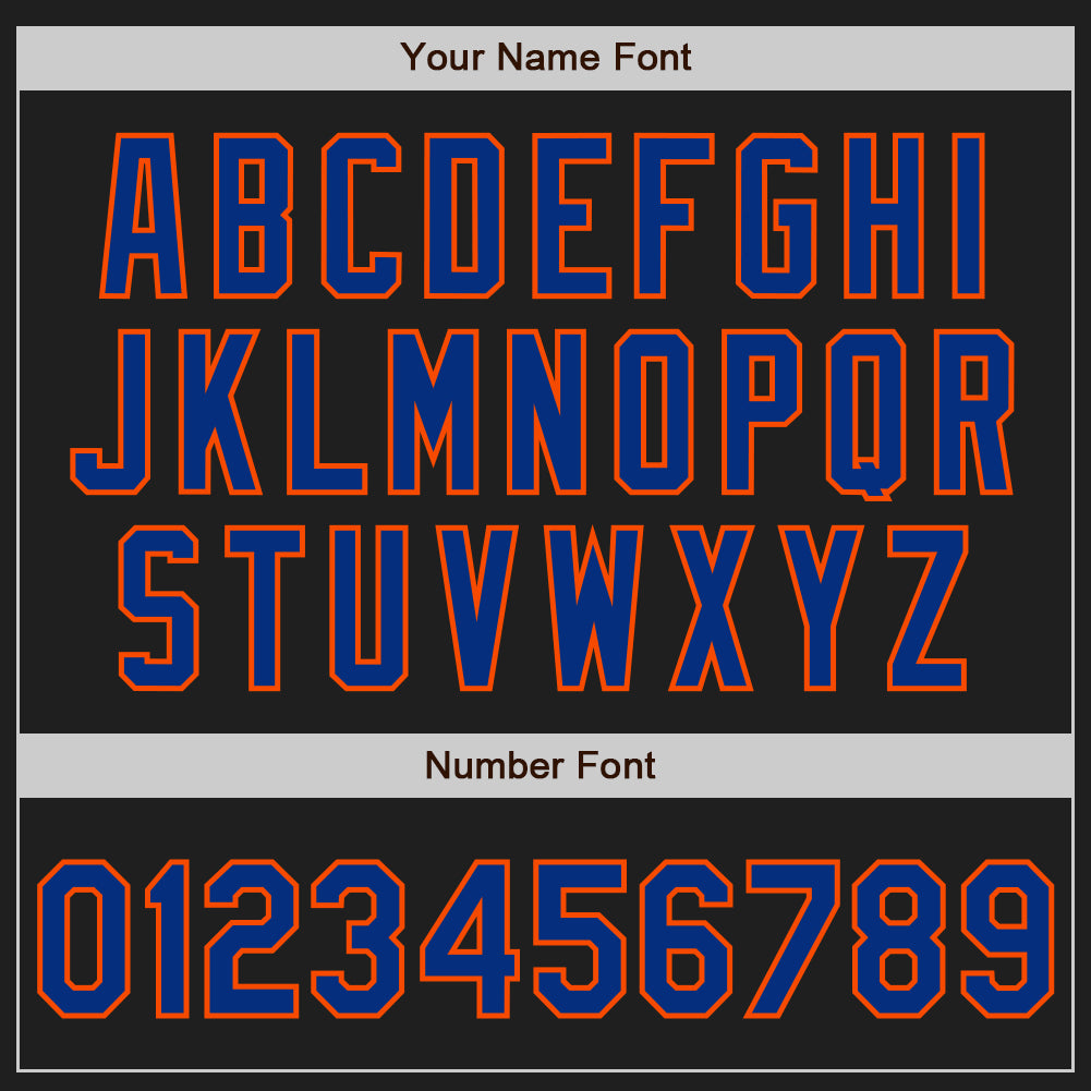 Custom Black Royal-Orange Authentic Baseball Jersey - Sky-Custom