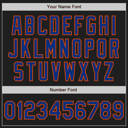 Custom Black Royal-Orange Authentic Baseball Jersey - Sky-Custom