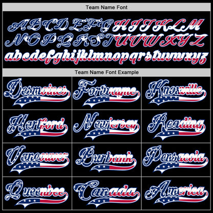 Custom Black USA Flag Royal-Red Hockey Jersey - Sky-Custom