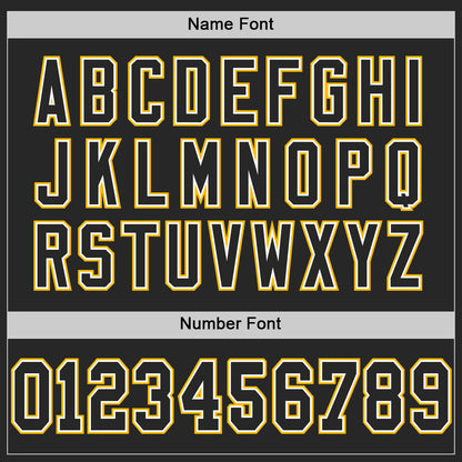 Custom Black White-Gold Mesh Authentic Football Jersey - Sky-Custom