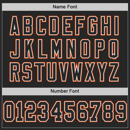 Custom Black White-Orange Mesh Authentic Football Jersey - Sky-Custom