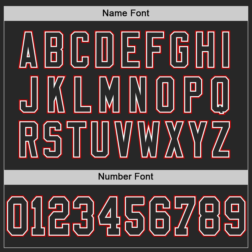 Custom Black White-Red Mesh Authentic Football Jersey - Sky-Custom