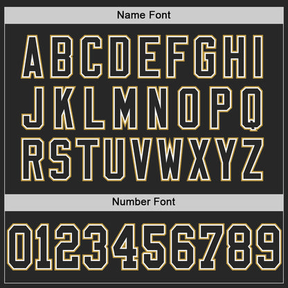 Custom Black White-Old Gold Mesh Authentic Football Jersey - Sky-Custom