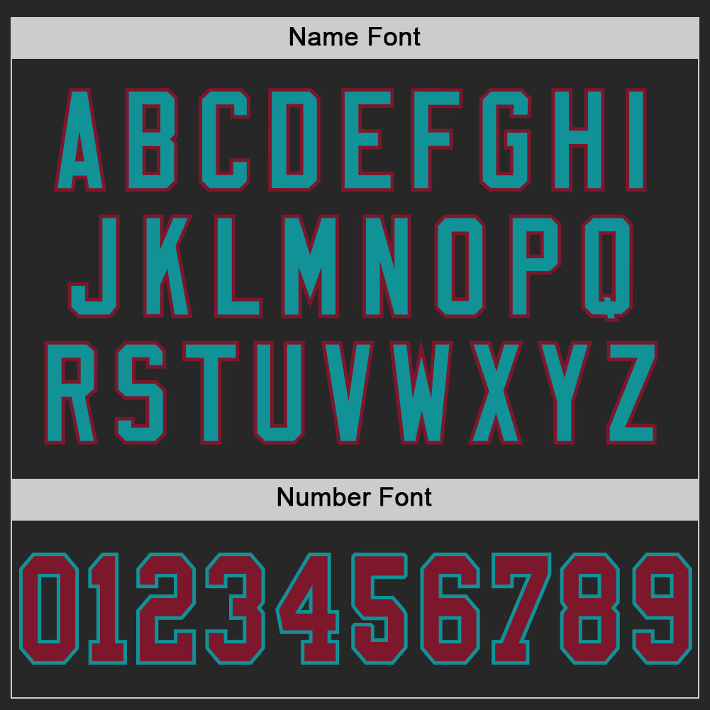 Custom Black Crimson-Teal Mesh Authentic Football Jersey - Sky-Custom