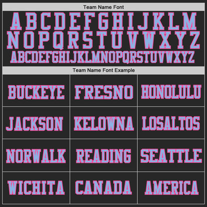 Custom Black Light Blue-Pink Mesh Authentic Football Jersey - Sky-Custom