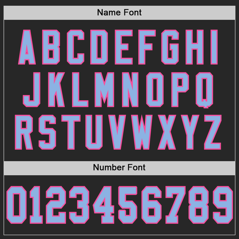 Custom Black Light Blue-Pink Mesh Authentic Football Jersey - Sky-Custom