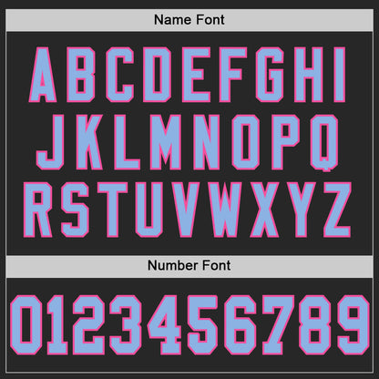 Custom Black Light Blue-Pink Mesh Authentic Football Jersey - Sky-Custom