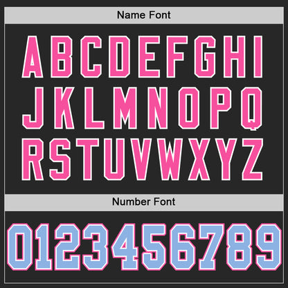 Custom Black Light Blue-Pink Mesh Authentic Football Jersey - Sky-Custom