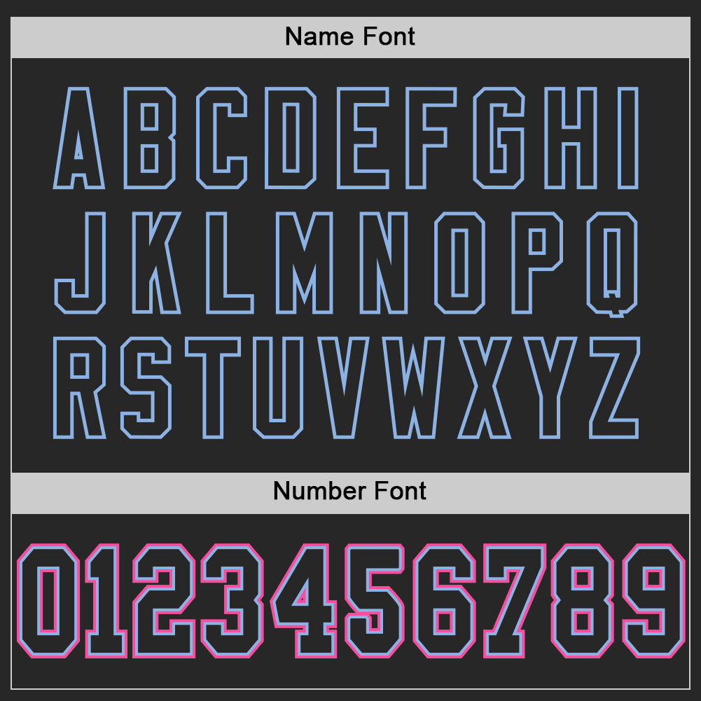 Custom Black Light Blue-Pink Mesh Authentic Football Jersey - Sky-Custom