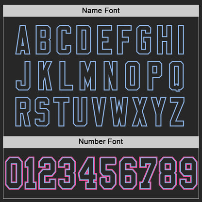 Custom Black Light Blue-Pink Mesh Authentic Football Jersey - Sky-Custom