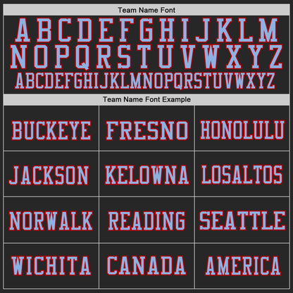 Custom Black Light Blue-Red Mesh Authentic Football Jersey - Sky-Custom