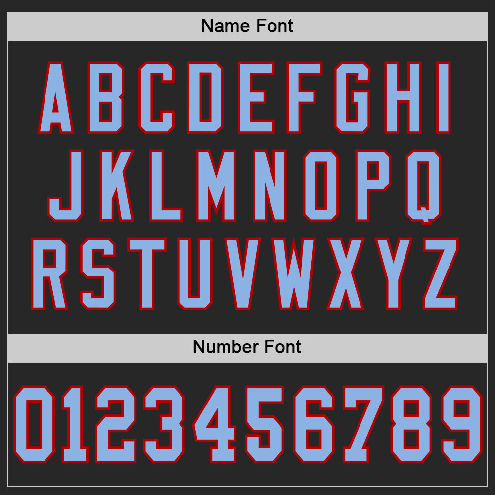 Custom Black Light Blue-Red Mesh Authentic Football Jersey - Sky-Custom