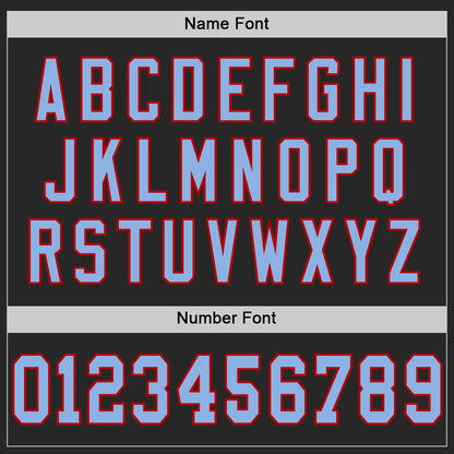 Custom Black Light Blue-Red Mesh Authentic Football Jersey - Sky-Custom